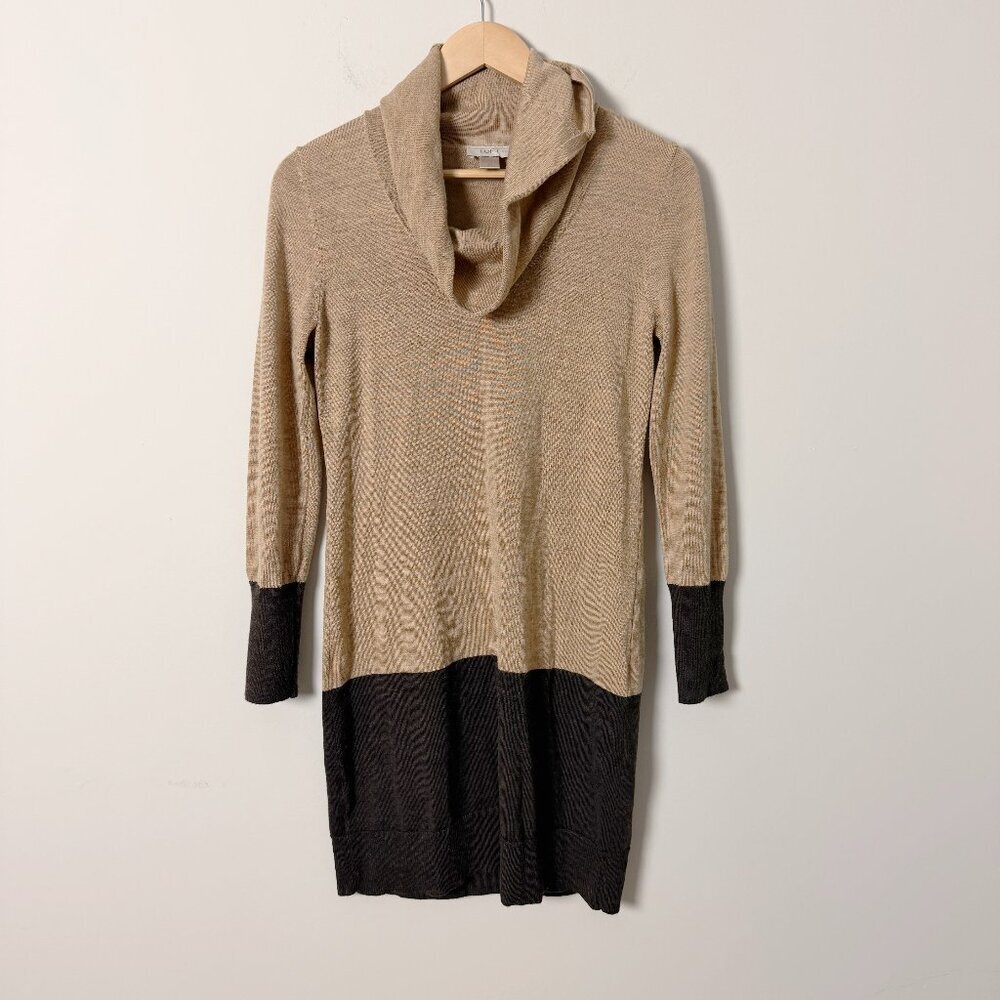 2/$30 Loft Brown Turtle Neck Sweater Dress Small Pettite